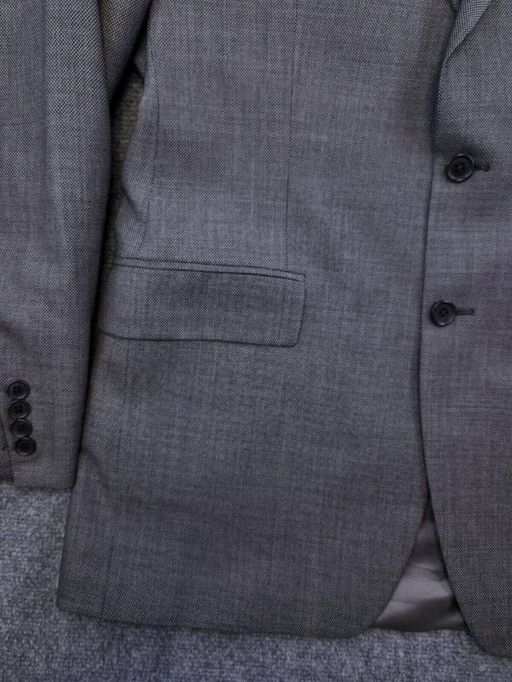 Chaps By Ralph Lauren Gray Blazer 2 Button 95% Wool 5% Cashmere Made In Canada